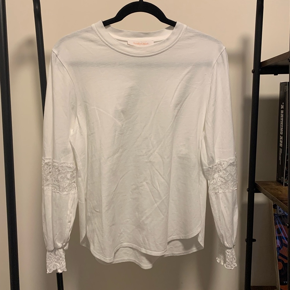 SEE BY CHLOÉ lace long sleeve shirt top